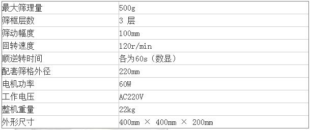 JJSD穀物篩選器技術參數