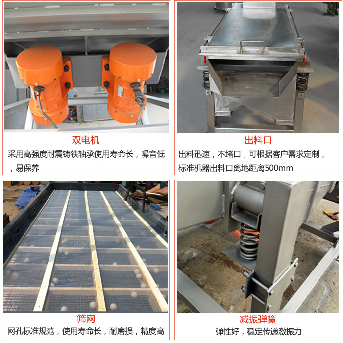 線午夜人妻在线免费观看配件優勢：雙電機采用高強度耐震鑄鐵軸承使用壽命長，噪音低，易保養，出料口：出料迅速，不堵口，可根據客戶需求定製標準機器出料口離地距離500mm。篩網：網孔標準規範，使用壽命長，耐磨損，精度高。減震彈簧彈性好，穩定傳遞激振力。