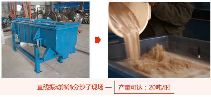 直線午夜人妻在线免费观看篩分沙子現場展示，產量高達20噸每小時。