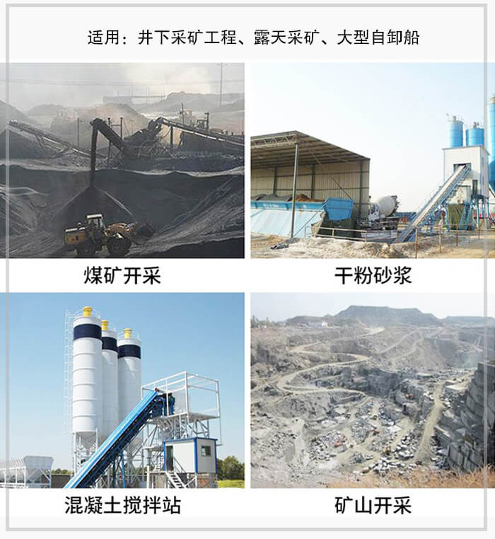大傾角皮帶輸送機適用於煤礦開采，混凝土攪拌站，幹粉砂漿，礦山開采等行業中。
