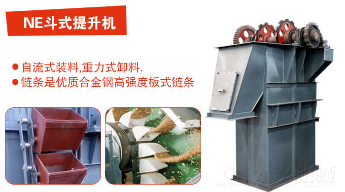 鬥式提升機有：板鏈式，皮帶式等多種形式主要依靠料鬥完成物料的提升目的。